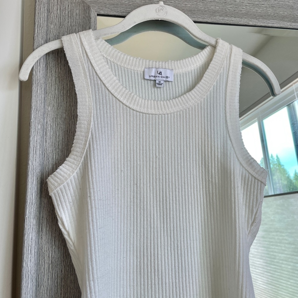 White Knitted Racerback Tank - Picture 5 of 6
